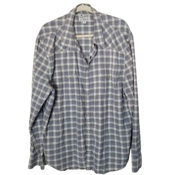 Lucky Brand Other - Lucky Brand Mens Checker Western Shirt Size XXL Pearl Snap Cowboy Country Rodeo